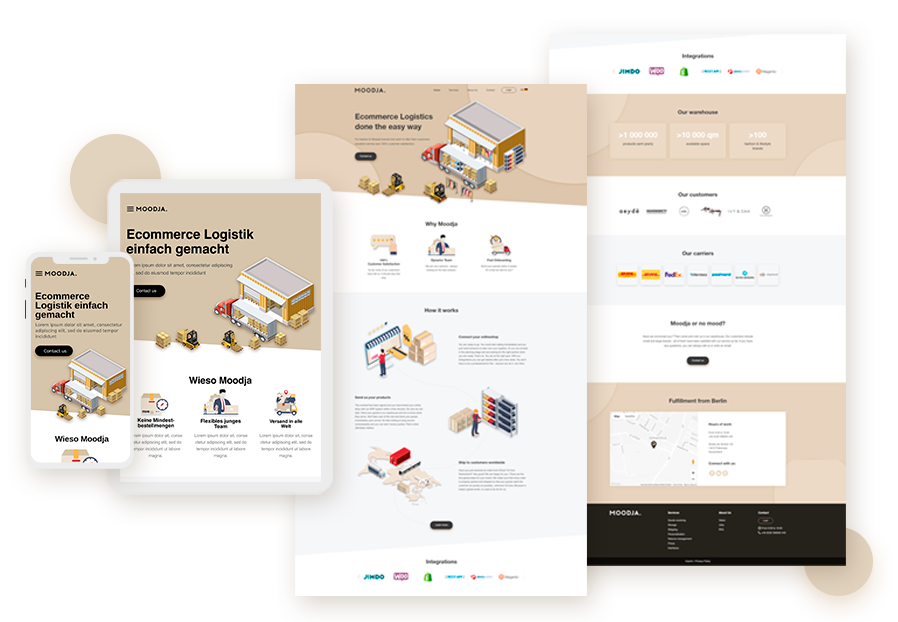 Lulumen Design created website design and built website for Moodja